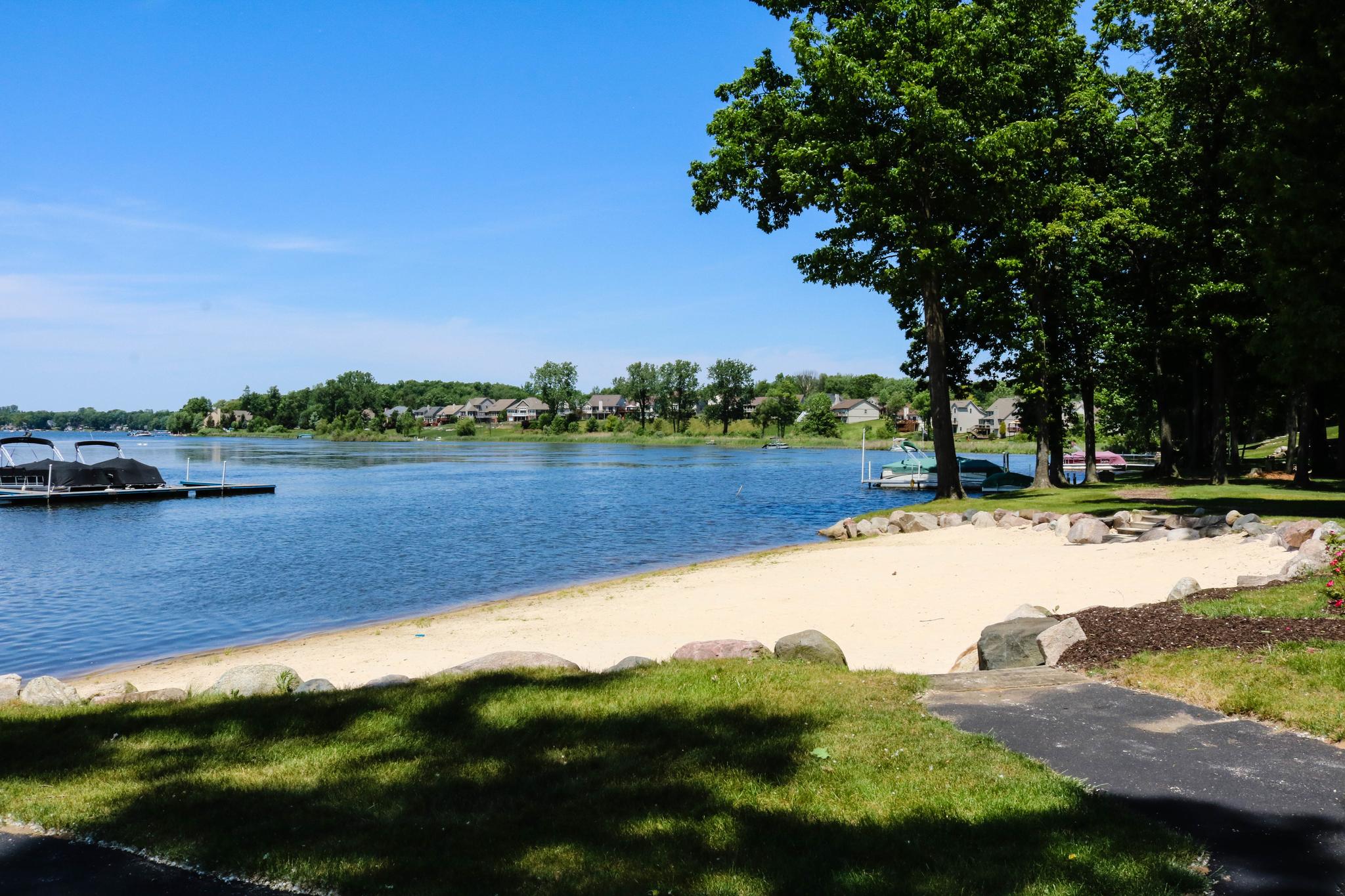 Lake beach at Lakeshore Pointe